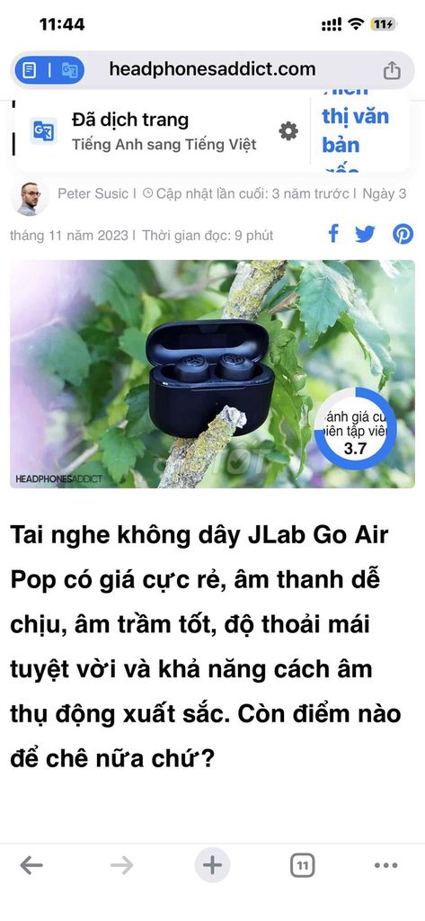 Tai nghe JLab Go Air Pop Đen. Mua bán Tivi, Âm thanh tại Quận Tân Bình Tp Hồ Chí Minh được đăng bởi mẹ bĩm thanh lí đồ cá nhân hình 1