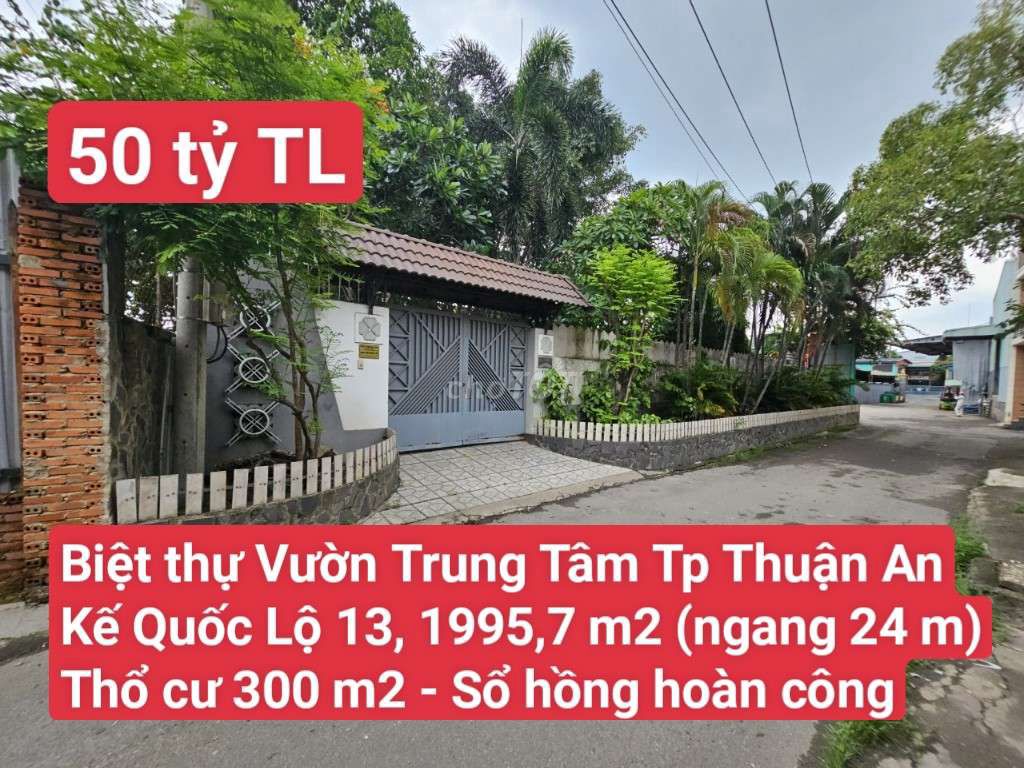 🆘🆘 Đất Biệt Thự Vườn Kế Quốc Lộ 13, P. Lái Thiêu, Tp. Thuận An