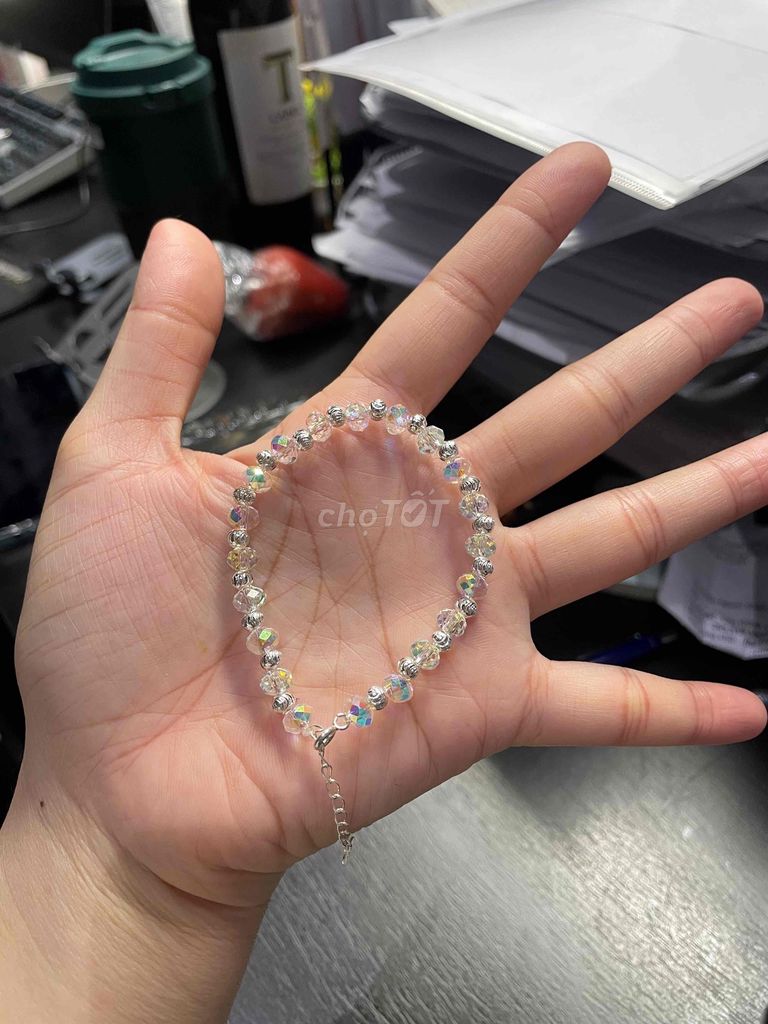 Lắc tay Bạc Pha lê Cước Unisex. Mua bán Phụ kiện thời trang khác tại Quận Bình Tân Tp Hồ Chí Minh được đăng bởi Tạp hoá Mini Đùi Gấu  hình 1
