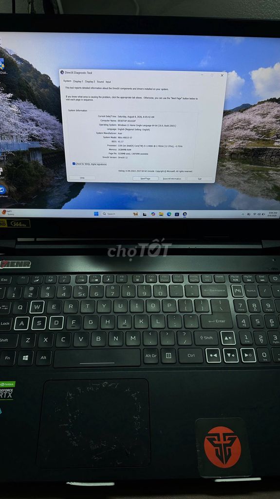 Acer Nitro 5 i5-11400H 16GB/512GB RTX 3050. Mua bán Laptop tại Quận Bình Thạnh Tp Hồ Chí Minh được đăng bởi Phạm Vũ An hình 1