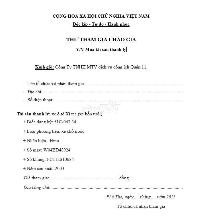 CT TNHH MTV DVCI Q11 BÁN XE BỒN TƯỚI HIỆU HINO. Mua bán Phương tiện khác tại Quận 11 Tp Hồ Chí Minh được đăng bởi Võ Văn Phát hình 5