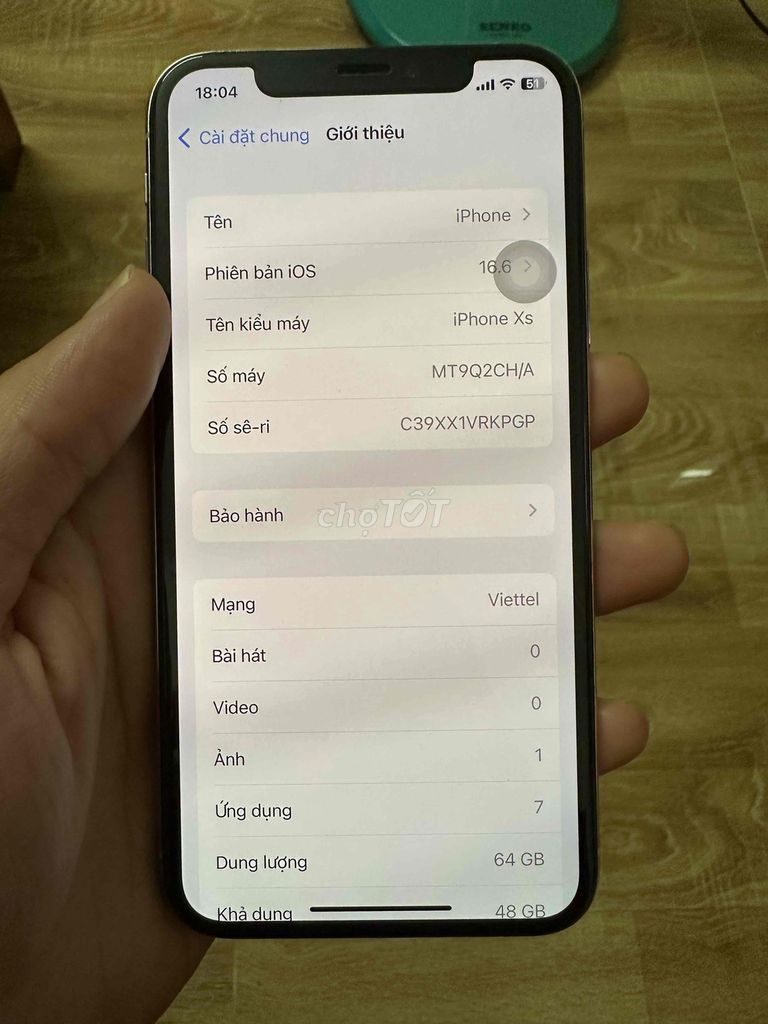 Apple iPhone XS 64GB Trắng Đã sử dụng. Mua bán Điện thoại tại Quận Hà Đông Hà Nội được đăng bởi Nam hình 1
