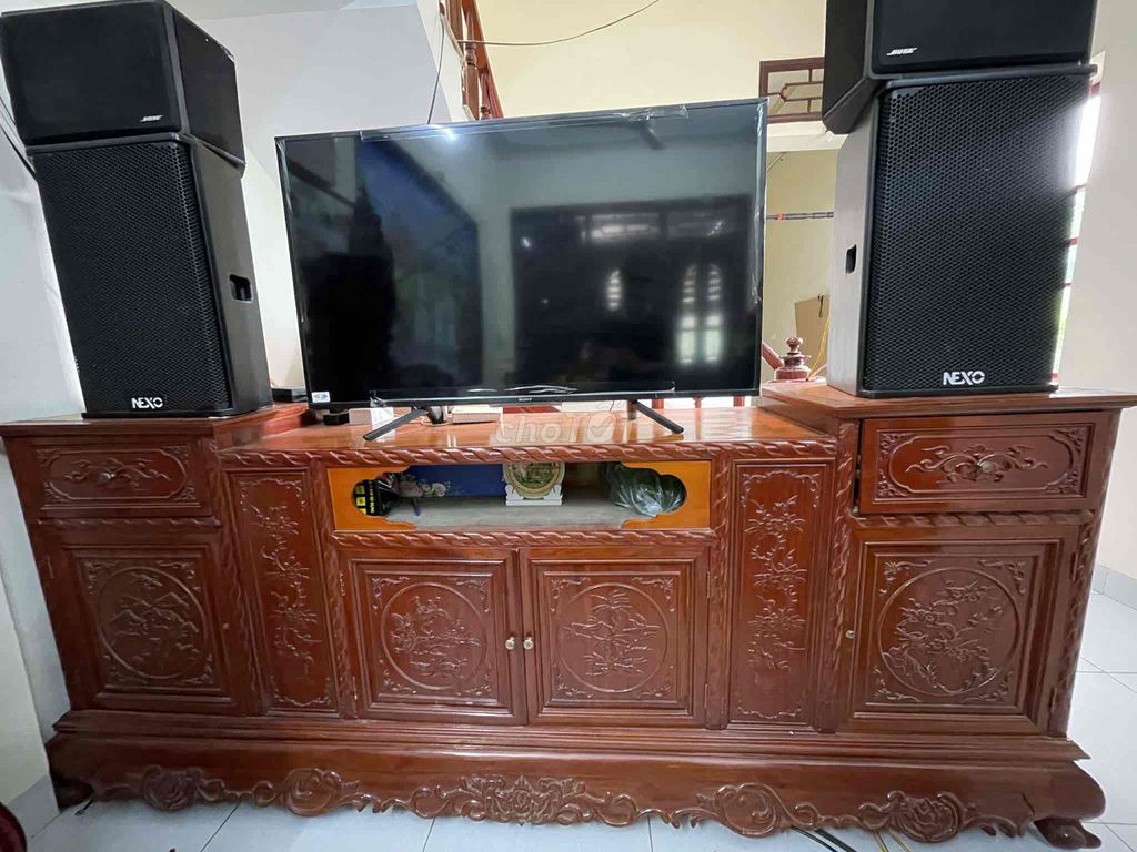 Kệ tủ tivi Gỗ lim Nâu Sang trọng. Mua bán Tủ, kệ gia đình tại Huyện Tiên Lữ Hưng Yên được đăng bởi Nam Việt hình 1