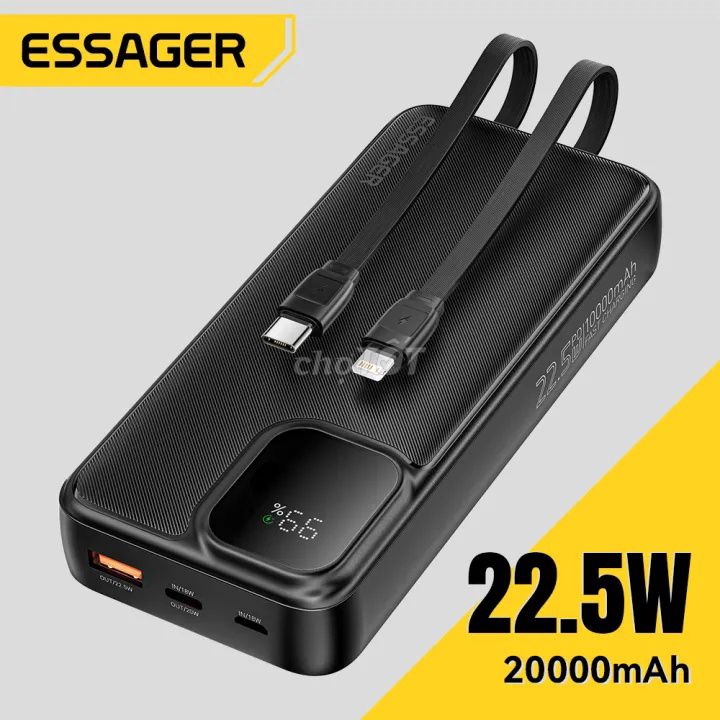 Sạc dự phòng ESSAGER 20000mAh Đen. Mua bán Phụ kiện (Màn hình, Chuột...) tại Huyện Đắk Mil Đắk Nông được đăng bởi Lê Bình Phương hình 1
