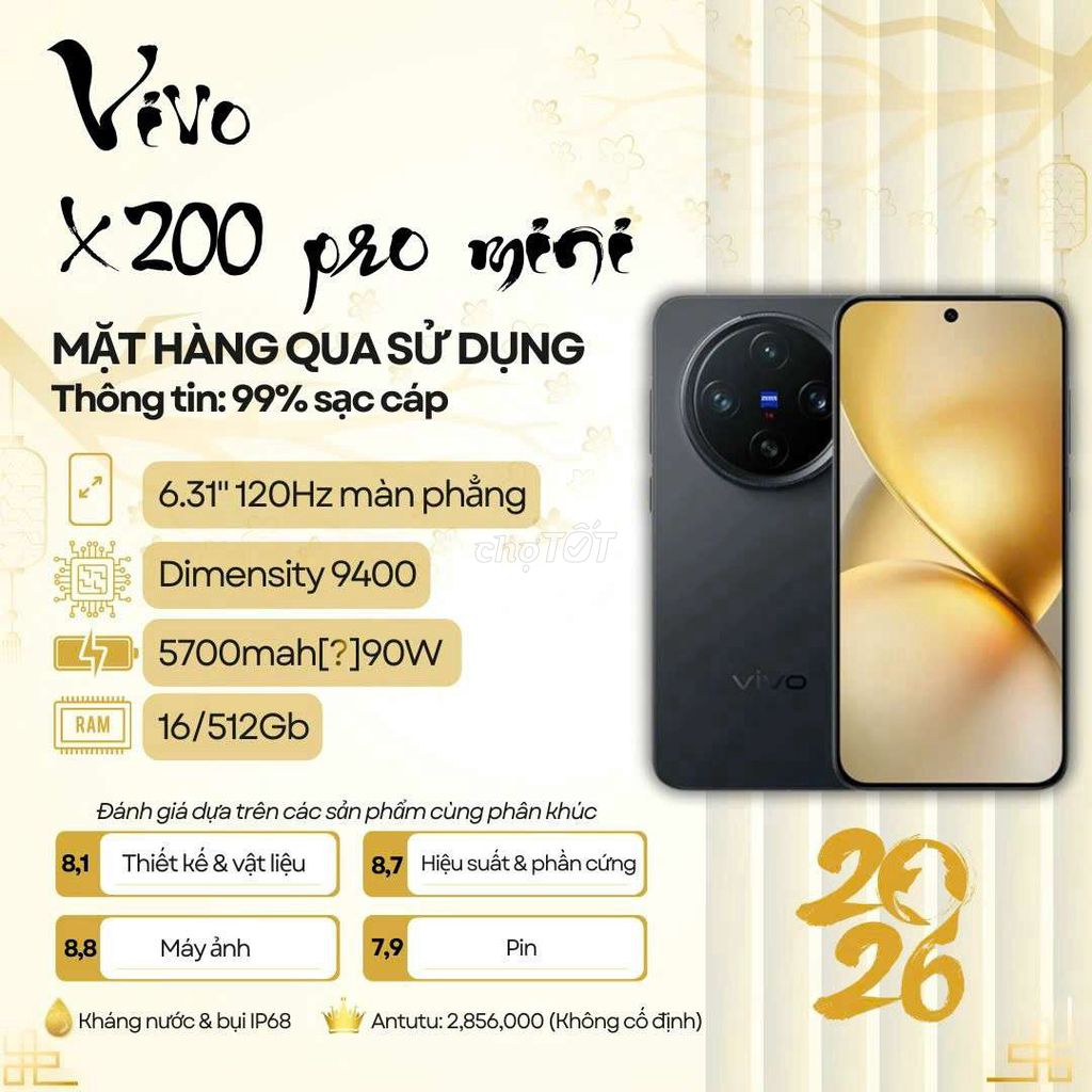 Vivo X200 Pro Mini 16/512Gb Đen 98%. Mua bán Điện thoại tại Quận Ninh Kiều Cần Thơ được đăng bởi Zelda Phone hình 1