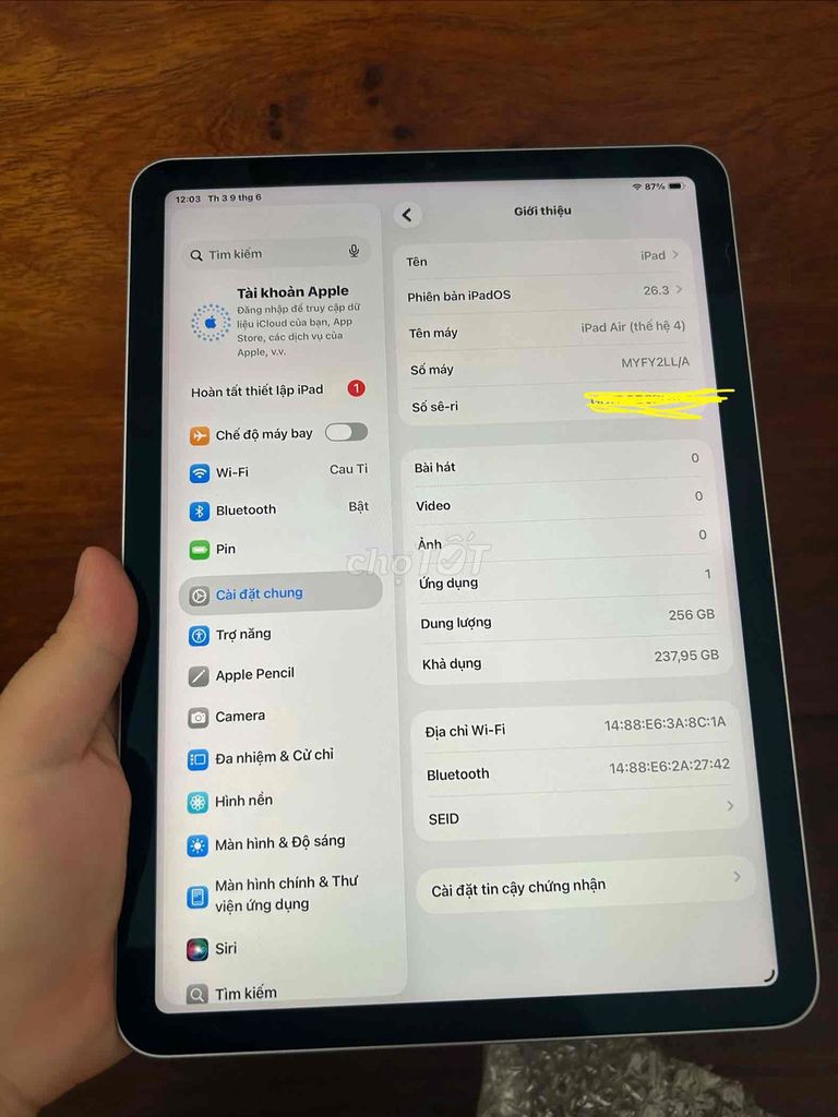 Apple iPad Air 4 Wifi 256GB Mỹ. Mua bán Máy tính bảng tại Quận Tân Phú Tp Hồ Chí Minh được đăng bởi hieu tran hình 1