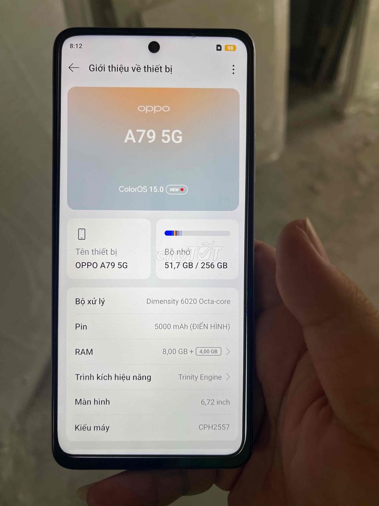 Oppo A79 5G 256GB Bạc. Mua bán Điện thoại tại Huyện Gia Lâm Hà Nội được đăng bởi Nguyen duy quan hình 1