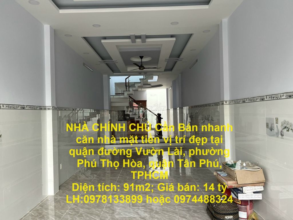 Cần Bán nhanh căn nhà mặt tiền vị trí đẹp tại quận Tân Phú, TPHCM