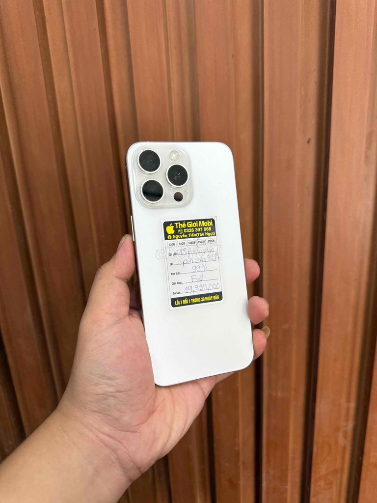 Apple iPhone 15 Pro Max 256GB Trắng. Mua bán Điện thoại tại Huyện Củ Chi Tp Hồ Chí Minh được đăng bởi Nguyễn Tiến Táo Ngọt hình 1