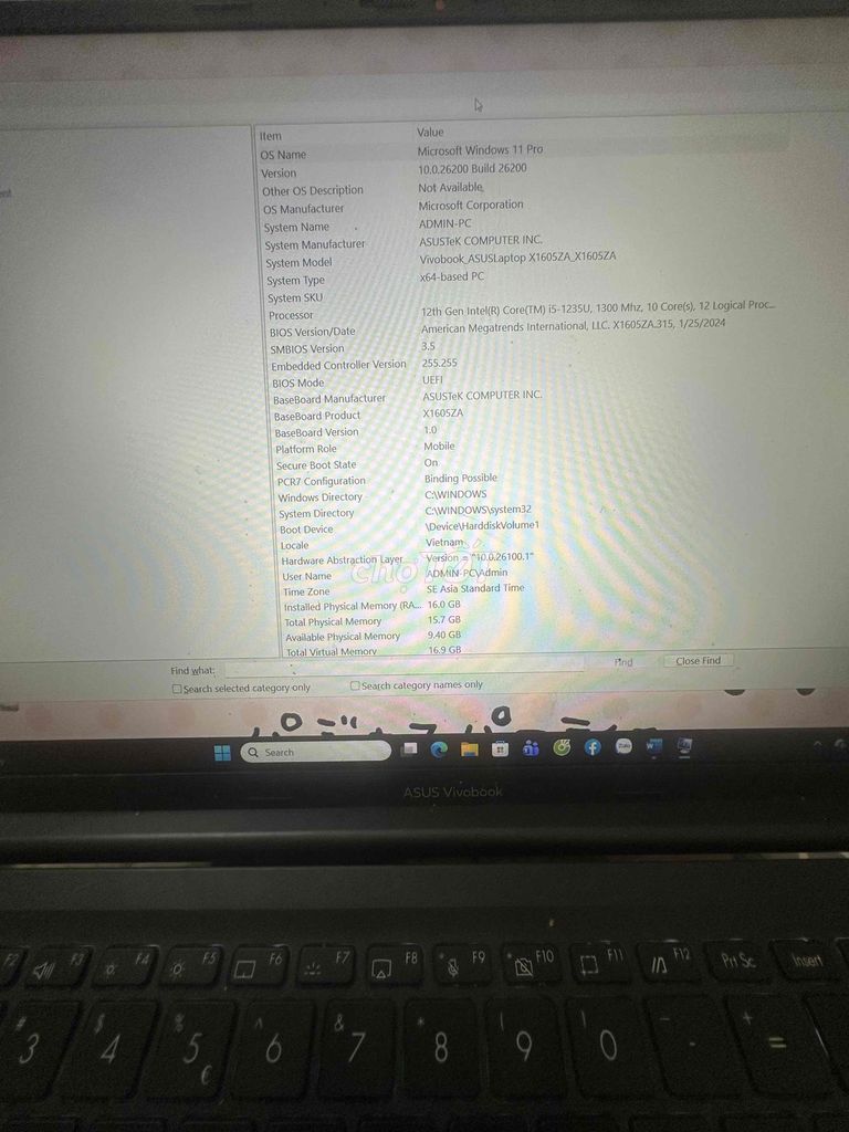 Asus Vivobook 16 i5-1235U 16 inch 16GB. Mua bán Laptop tại Huyện Đông Hưng Thái Bình được đăng bởi Lâm hình 1