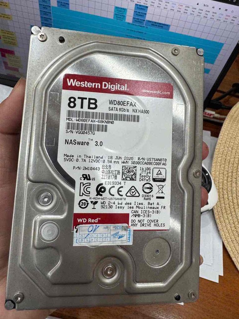Ổ cứng HDD Western Digital WD80EFAX Đã sử dụng. Mua bán Linh kiện (RAM, Card...) tại Thành phố Phú Quốc Kiên Giang được đăng bởi SMC hình 1