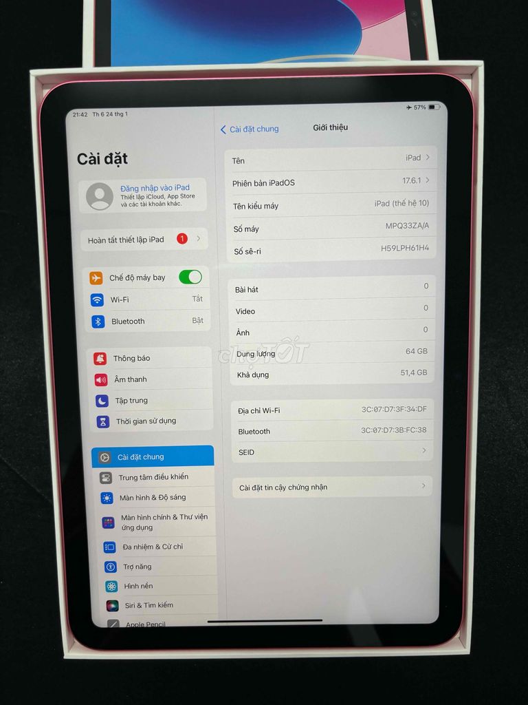 Bán Ipad Gen 10 64GB Hồng