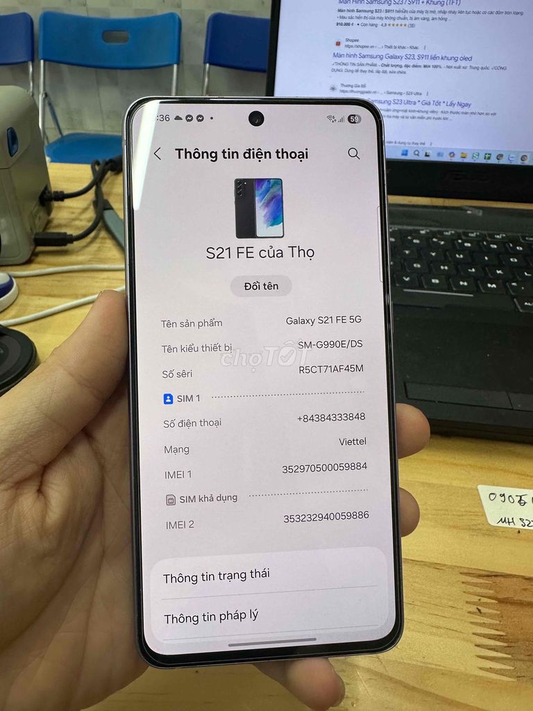 Samsung S21 FE 5G 8GB/128GB Tím nhận gl. Mua bán Điện thoại tại Huyện Hóc Môn Tp Hồ Chí Minh được đăng bởi Thọ hình 1