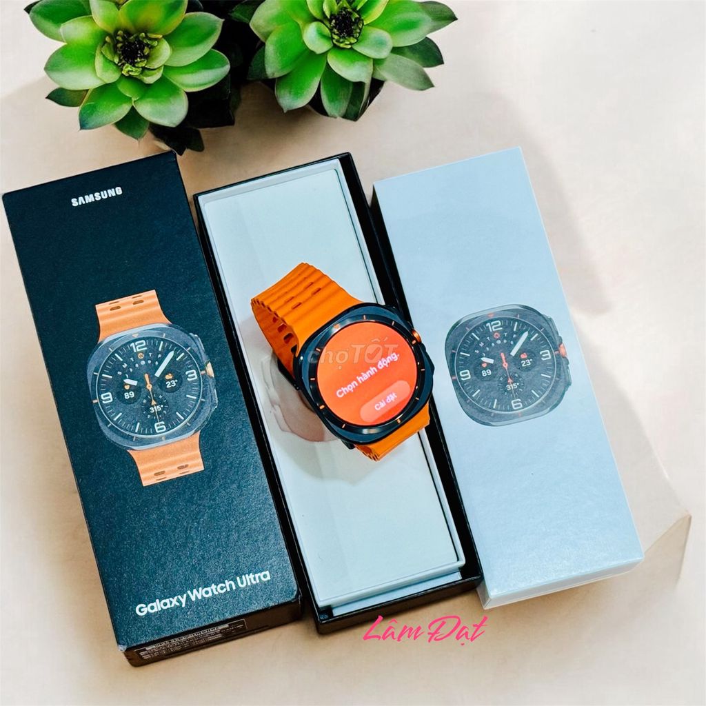 Samsung Watch7 Ultra 47mm Mặt Đen dây Cao Su Cam