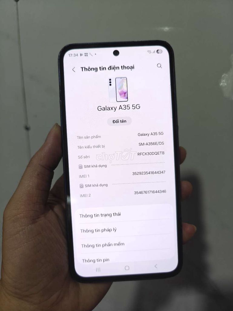 Samsung A35 5G zin ful. vỏ xấu. 8g/128g/2sim vl. Mua bán Điện thoại tại Quận 12 Tp Hồ Chí Minh được đăng bởi Cầm Đồ Thanh Lý hình 1