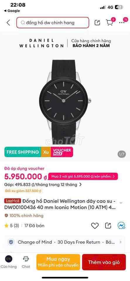 Đồng hồ Dw size 40 chính hãng ( chất)