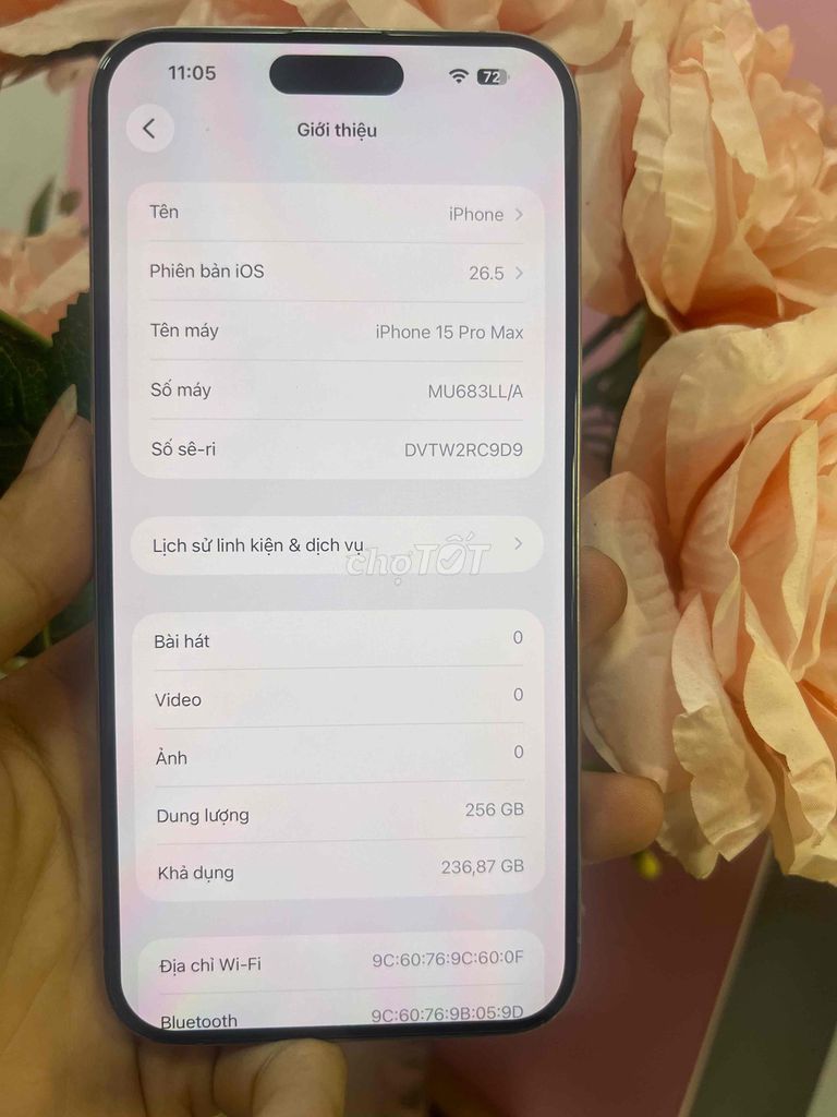 iPhone 15 Pro Max 256GB Xám mất Face ID. Mua bán Điện thoại tại Thành phố Tân An Long An được đăng bởi mua xin alo no SMS hình 1