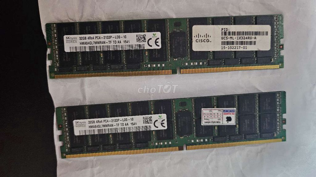 RAM SK Hynix ECC DDR4 32GB 2133P Dual Xeon. Mua bán Linh kiện (RAM, Card...) tại Quận 3 Tp Hồ Chí Minh được đăng bởi Tek hình 1