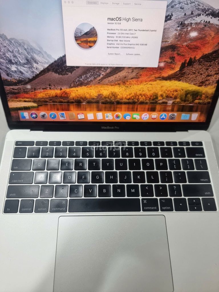 Macbook pro 2017 I7/16GB/256GB