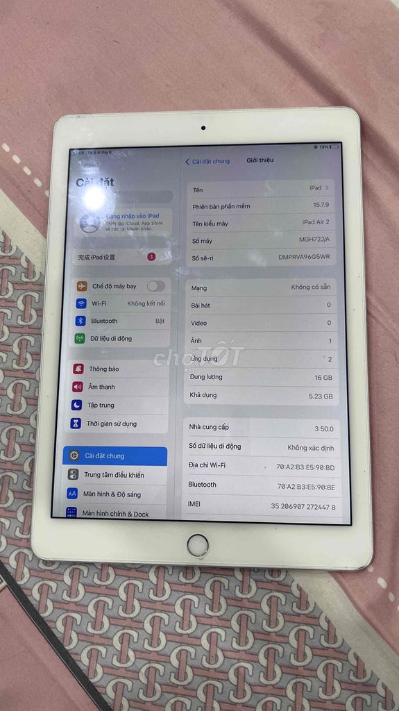 Ipad air 2 16GB. Mua bán Máy tính bảng tại Quận Bình Tân Tp Hồ Chí Minh được đăng bởi Linh hình 1