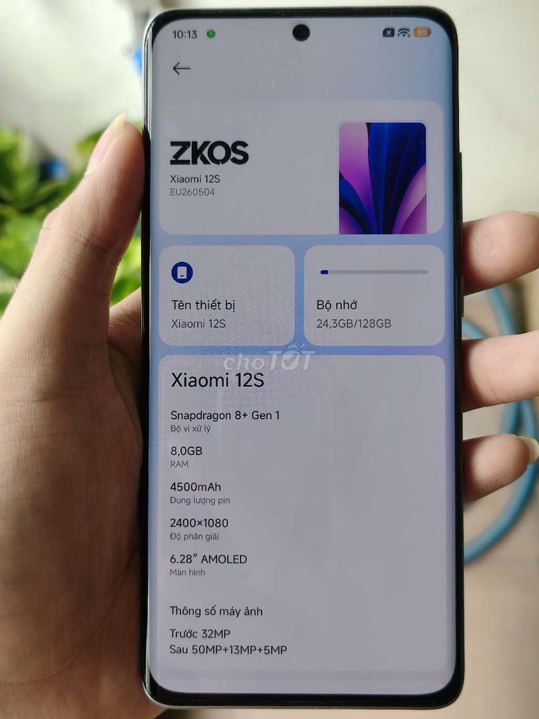 Xiaomi Mi 12s 8 128 Xanh. Mua bán Điện thoại tại Quận Tân Phú Tp Hồ Chí Minh được đăng bởi Thiếu Tá Bú Đá hình 1
