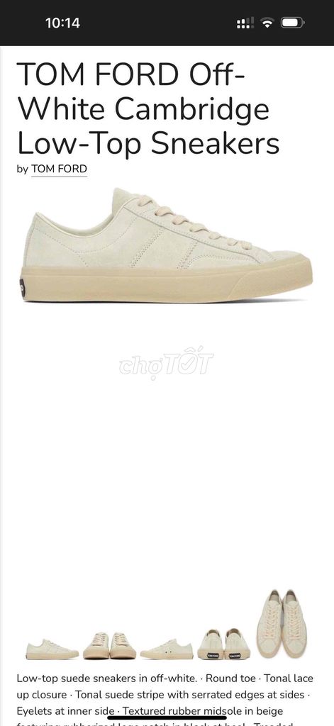 Sneaker Tom Ford Cambridge Low-Top Size 42-42.5. Mua bán Giày dép tại Thành phố Ninh Bình Ninh Bình được đăng bởi Bùi Tuấn Nghĩa hình 1