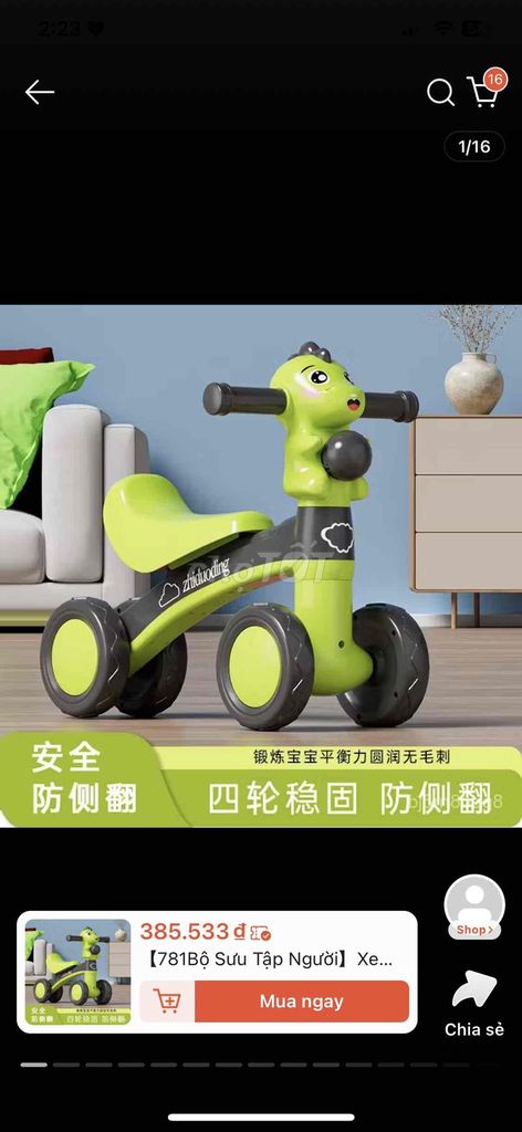 Xe đạp cân bằng ZhiduoDing Xanh lá Nhựa. Mua bán Mẹ và bé tại Quận 8 Tp Hồ Chí Minh được đăng bởi Tuyen hình 1