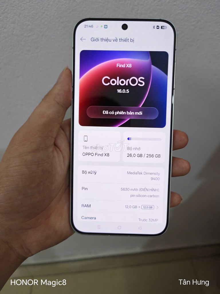 Oppo Find X8 12+256G pin 98%. Mua bán Điện thoại tại Huyện Sóc Sơn Hà Nội được đăng bởi Vuong Xuan Hung hình 1
