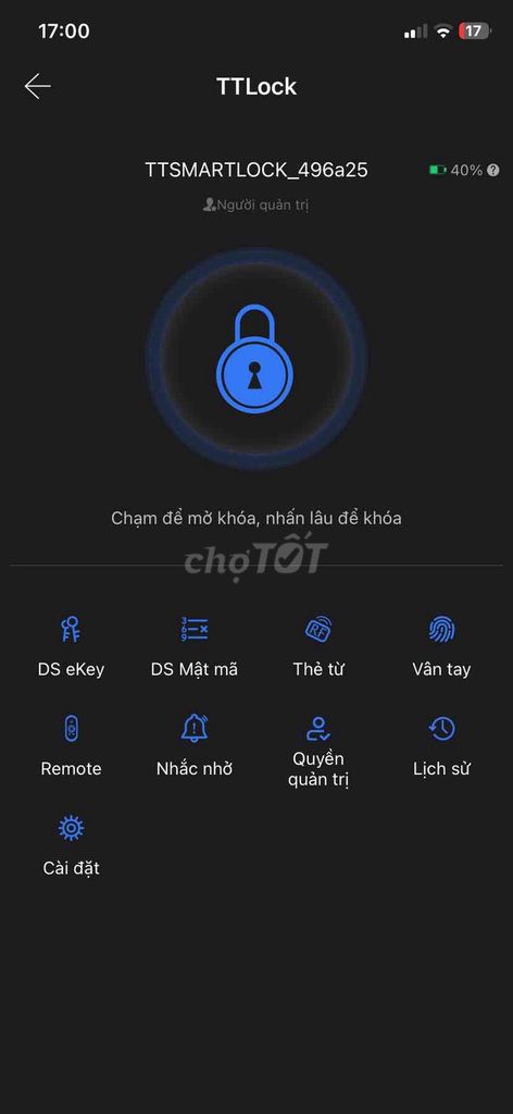 Khóa vân tay TTLock TTSMARTLOCK_496a25 Nhôm. Mua bán Nội thất, đồ gia dụng khác tại Huyện Khoái Châu Hưng Yên được đăng bởi Nguyễn Đình Trường hình 1