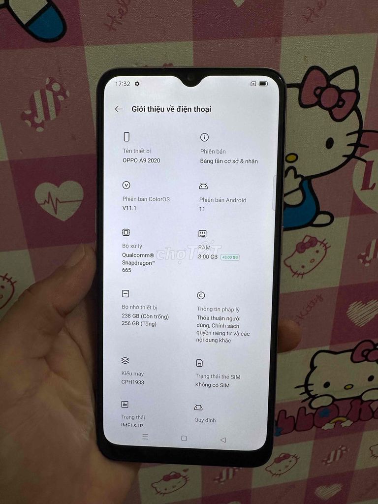 OPPO A9 2020 Ram 8GB 256GB Trắng Ngọc Trai. Mua bán Điện thoại tại Thành phố Vĩnh Long Vĩnh Long được đăng bởi Phúc Long hình 1