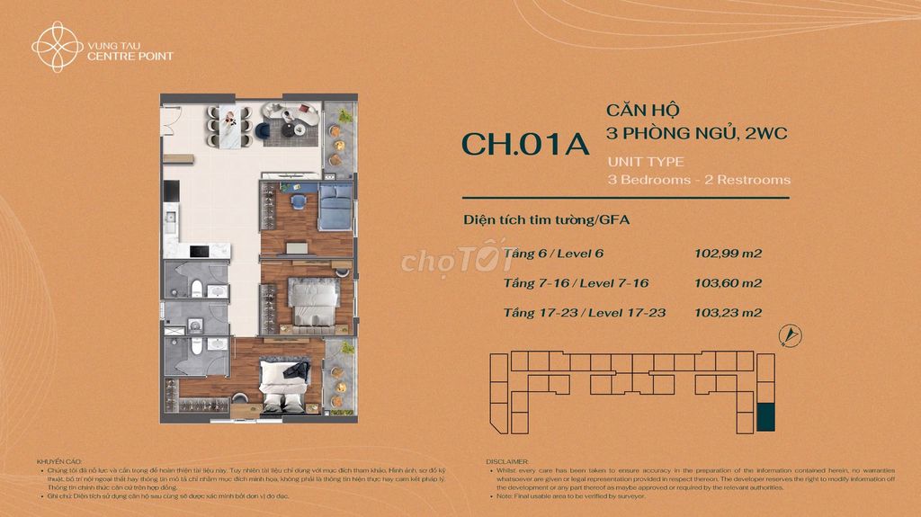 CĂN 3 PHÒNG NGỦ 103m2 TẦNG CAO - VŨNG TÀU CENTRE POINT BÁN ĐỢT CUỐI. Mua bán căn hộ/chung cư tại Thành phố Vũng Tàu Bà Rịa - Vũng Tàu được đăng bởi Trọng Tín hình 1