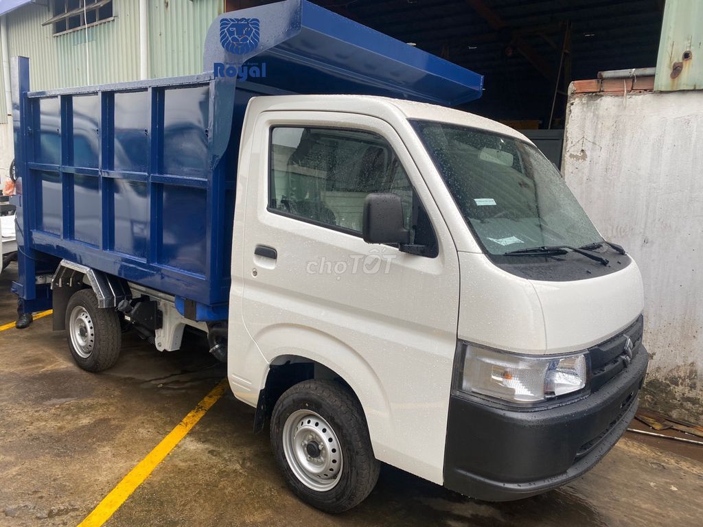 Xe Ép Rác Suzuki Carry Pro Hai khối Bửng Nâng Mới