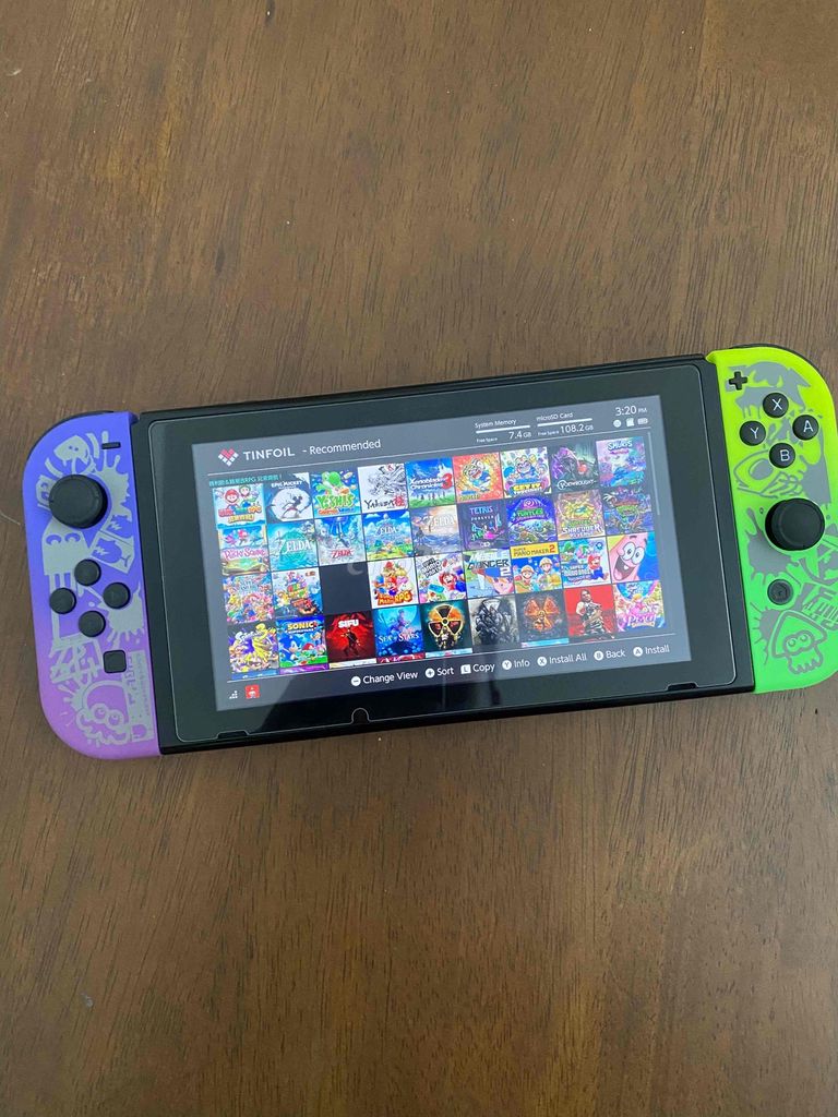 Thân nintendo switch V1 mod chip 128g + joycon 3