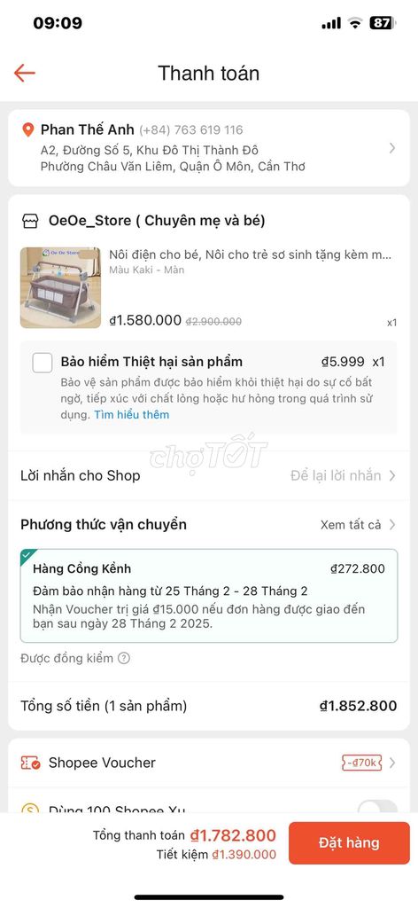 cần bán nhanh Nôi điện mua được gần 2 tháng