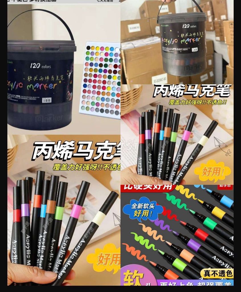Màu vẽ acrylic Đa màu 120 bút giá 250k. Mua bán Sở thích khác tại Quận Thanh Khê Đà Nẵng được đăng bởi Gia Dụng Thủy Lê hình 1