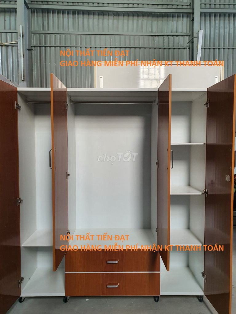 Tủ nhựa Đài Loan 4 cánh 1m8x1m6 giá xưởng HCM BD