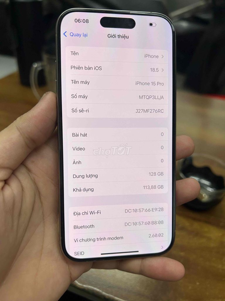 Apple iPhone 15 Pro 128GB Titan tự nhiên. Mua bán Điện thoại tại Thành phố Thủ Đức Tp Hồ Chí Minh được đăng bởi Thanh Lý Cầm Đồ hình 1