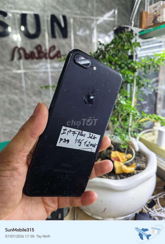 iPhone 7 Plus 32GB Đen Pin79% (ẩm ilcoud) Màn zin. Mua bán Điện thoại tại Huyện Trảng Bàng Tây Ninh được đăng bởi Sun Mobile Shop Điện Thoại Trảng Bàng Tây Ninh 01 hình 1