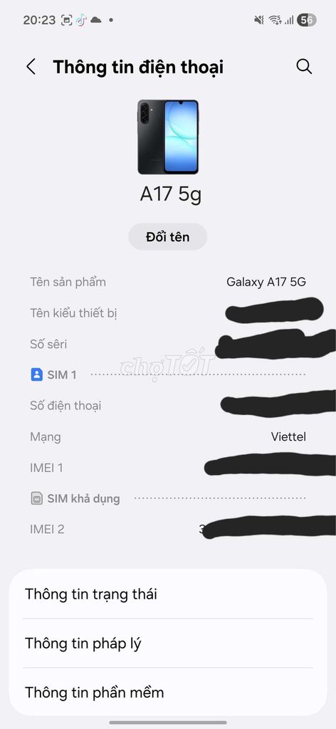 Samsung A17 5G 8GB/256GB Đã qua sử dụng. Mua bán Điện thoại tại Quận 12 Tp Hồ Chí Minh được đăng bởi Thais Nguyễn Văn hình 1
