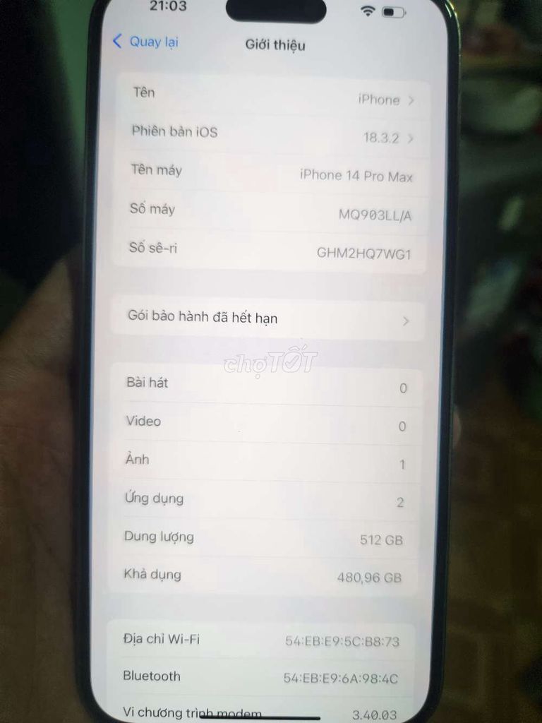 Apple iPhone 14 Pro Max 512GB Trắng Đã qua sử dụng. Mua bán Điện thoại tại Thành phố Mỹ Tho Tiền Giang được đăng bởi Dương thái bình hình 1