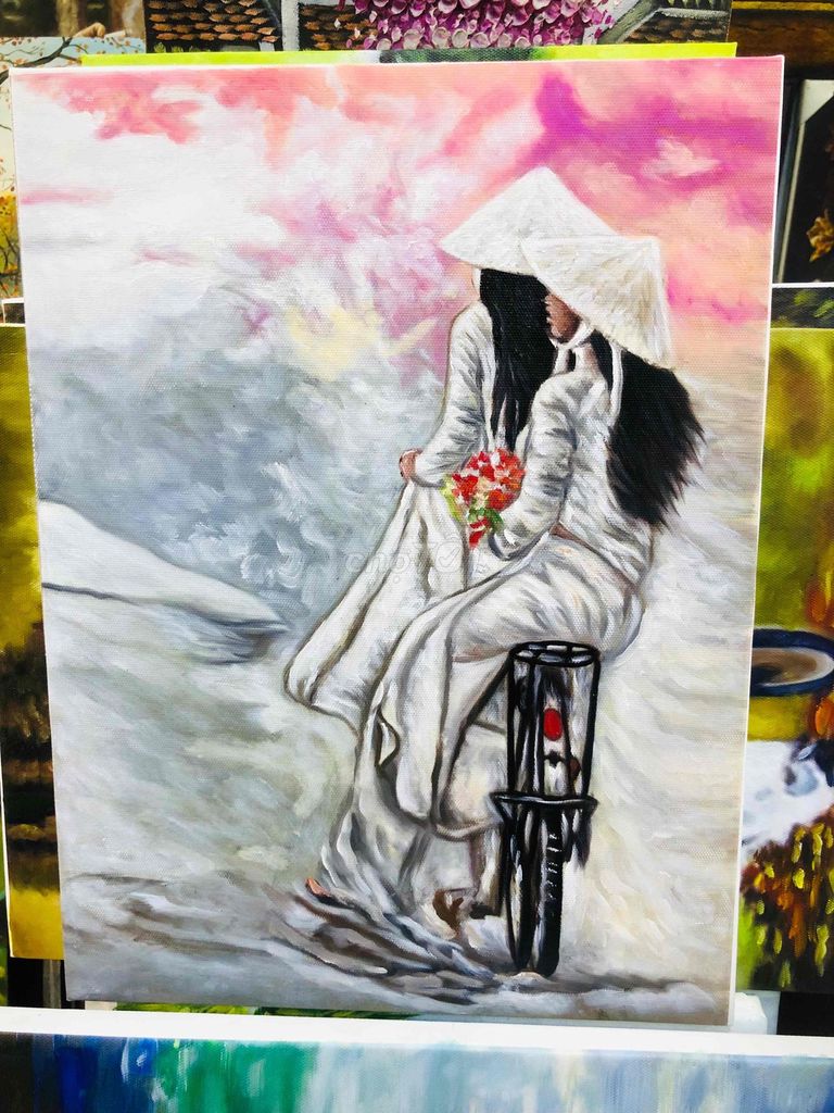 Tranh sơn dầu 30x40. Mua bán Đồ sưu tầm, đồ cổ tại Quận 5 Tp Hồ Chí Minh được đăng bởi Vo Thi Mai  hình 1