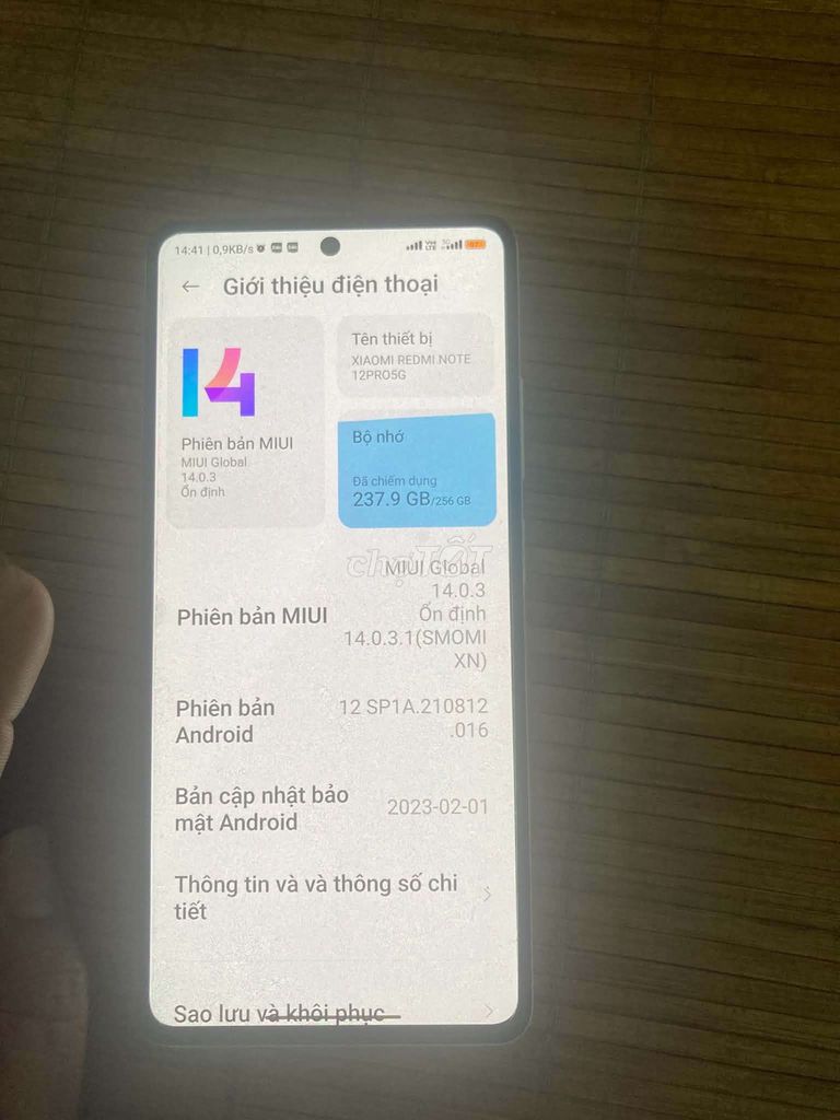 Xiaomi Redmi Note 12 Pro 5G 8GB/256GB Trắng. Mua bán Điện thoại tại Quận Long Biên Hà Nội được đăng bởi Pham Văn Thương hình 1