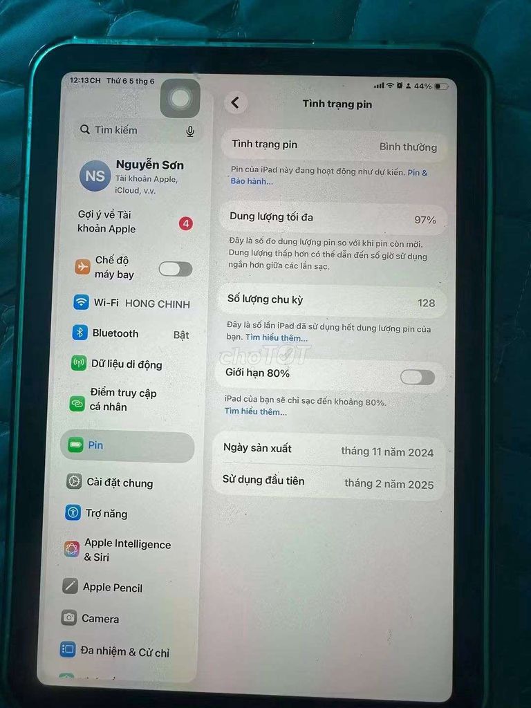 Apple iPad Xanh 128GB 97% 128 lần. Mua bán Máy tính bảng tại Huyện Hà Trung Thanh Hóa được đăng bởi Minh Vu hình 1