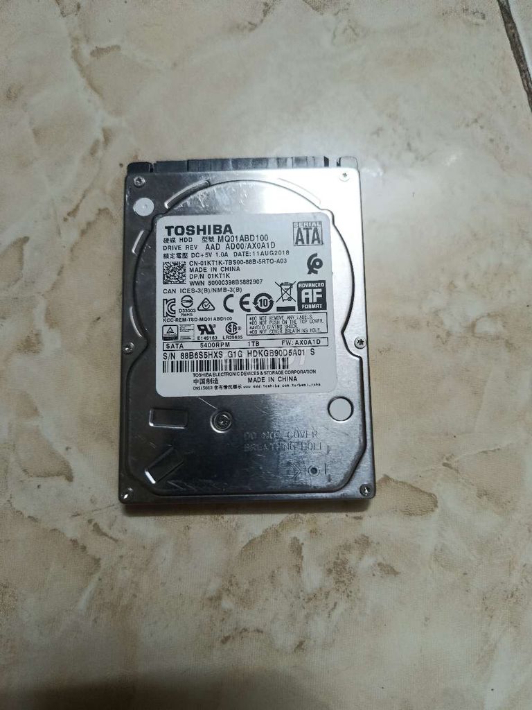 Ổ cứng Toshiba MQ01ABD100 1TB sk 100 hoặc 9x. Mua bán Linh kiện (RAM, Card...) tại Quận 5 Tp Hồ Chí Minh được đăng bởi do quang khang hình 1