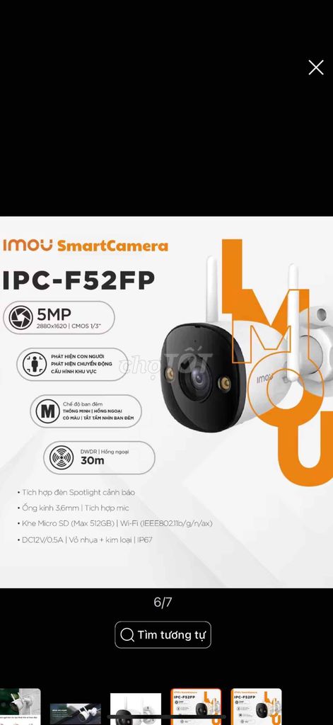 Camera Imou ngoài trời 5MP 3K siêu nét đêm có màu