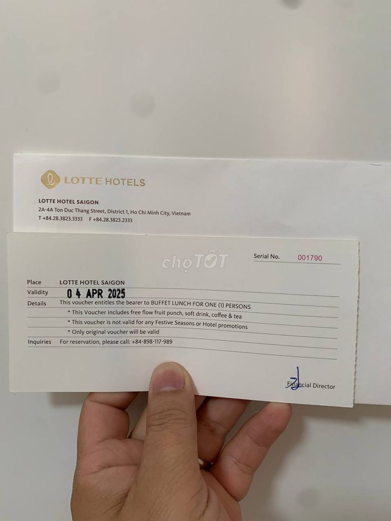 VOUCHER BUFFET TRƯA LOTTE HOTEL SAIGON 1 NGƯỜI