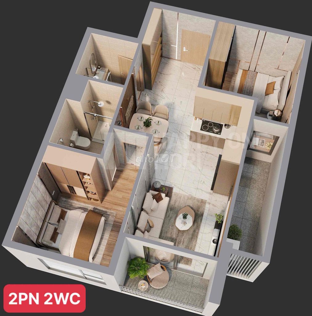 Căn Hộ 2PN 66m2 Happy One Mori liền kề Aeon Mall giá bán 2tỷ5 Đường Nguyễn Văn Tiết, Phường Lái Thiêu, Thành phố Thuận An, Bình Dương Thành phố Thuận An Bình Dương