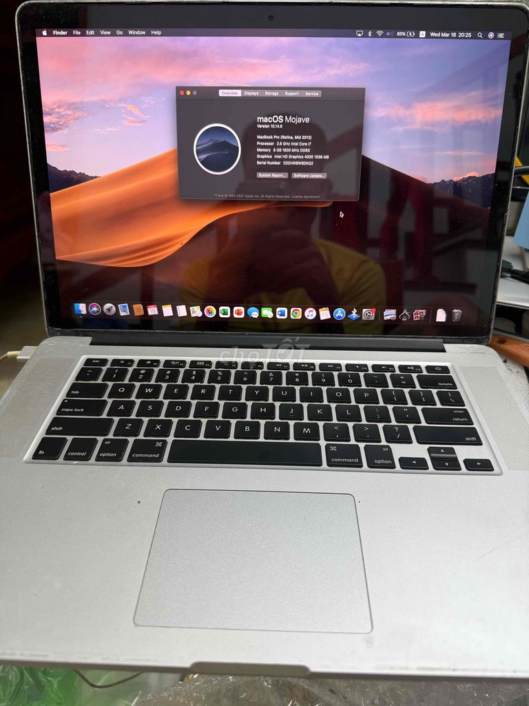 Apple Macbook Pro Retina 2012 15 inh i7 VGA. Mua bán Laptop tại Huyện Đông Anh Hà Nội được đăng bởi Tùng Lâm hình 1