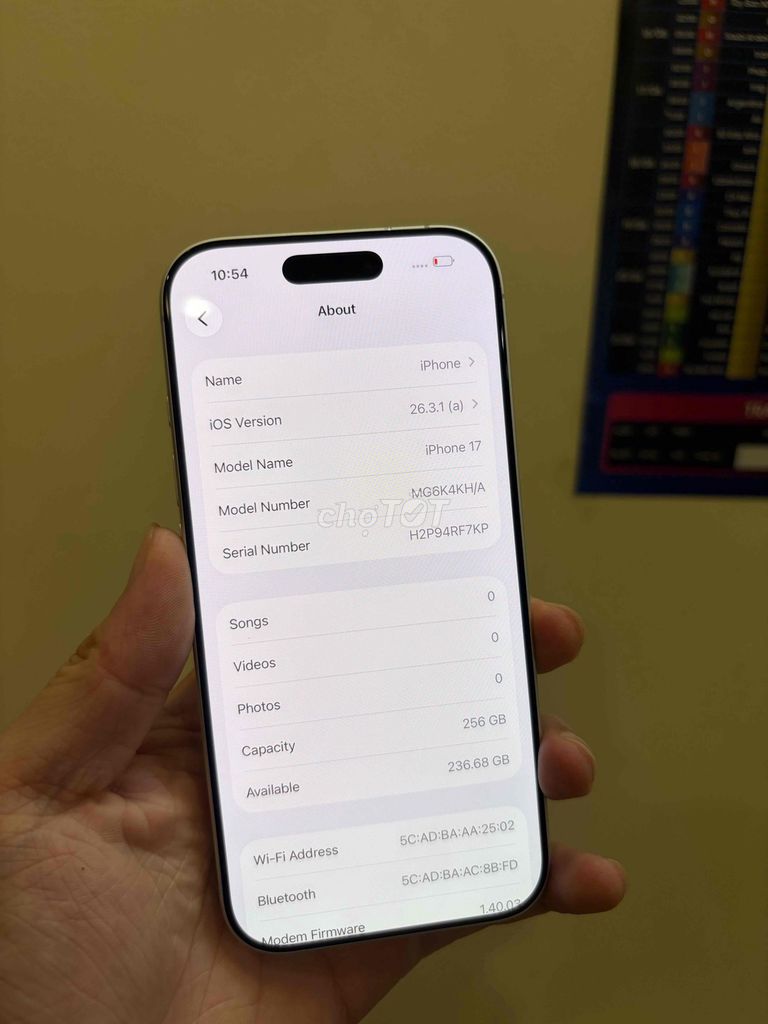 Apple iPhone 17 256GB Bạc KH/A 1 sim 1 esim. Mua bán Điện thoại tại Quận Hai Bà Trưng Hà Nội được đăng bởi TechUS4u hình 1