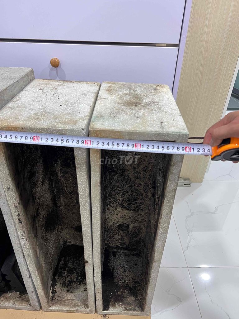 Bộ 3 chậu xi măng 80x20x30 (D-R-C) tặng 25kg đất